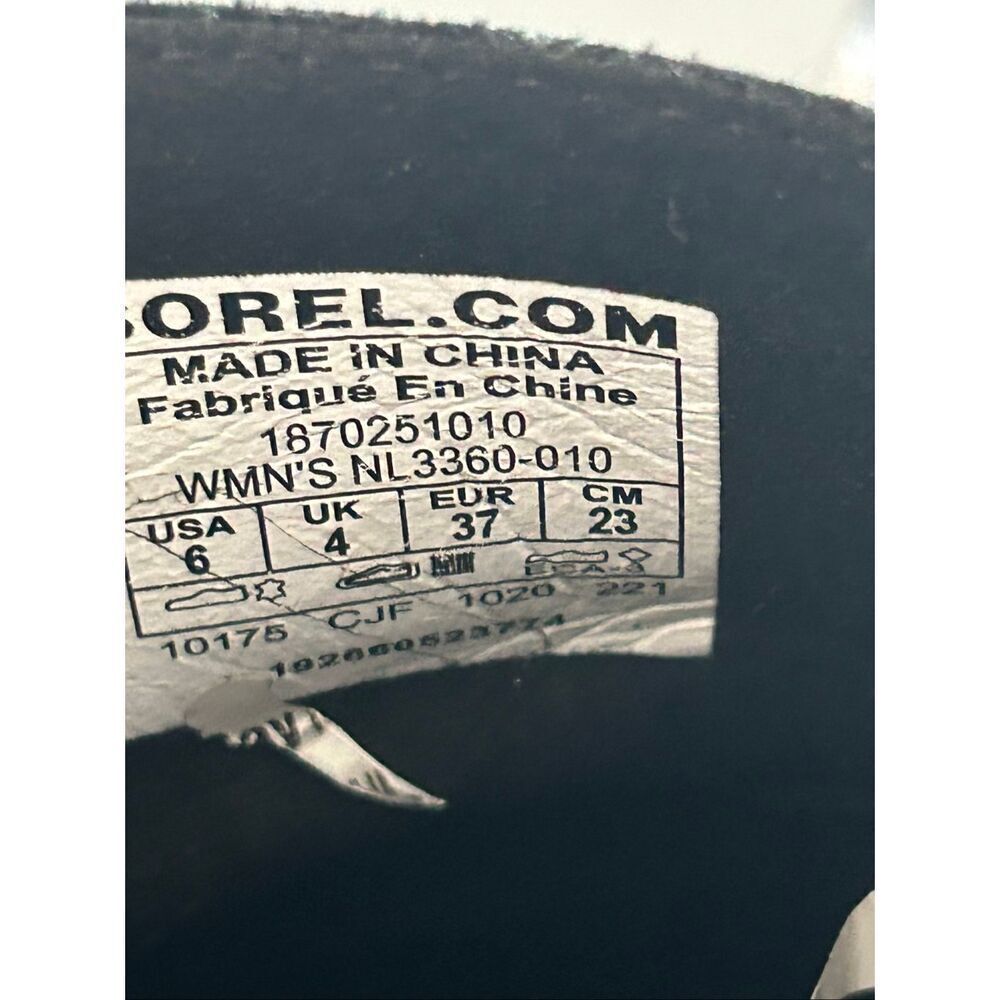 Sorel Joan of Artic Wedgel Leather Ankle Boots Black Buckle 6 - Picture 11 of 16